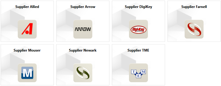 Extensions available for install that provide direct connection to the web services of the indicated Supplier.