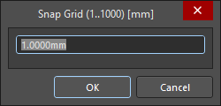 Диалоговое окно Snap Grid (1..1000) (Draftsman)