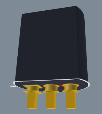 3D-модель транзистора TO-92, сформированная из объектов 3D Body, второе изображение