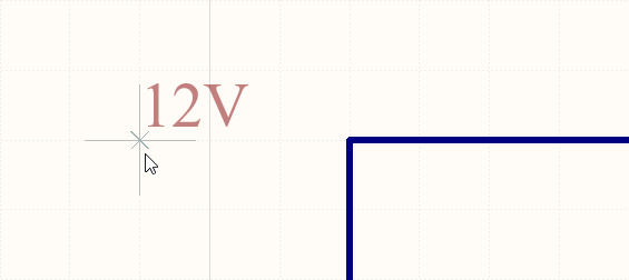 Метка цепи в свободном пространстве (изображение слева) и размещенное на проводе (изображение справа). Обратите внимание на синее перекрестие.