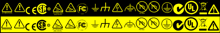A sample of some of the useful graphics in the Mooretronics font.