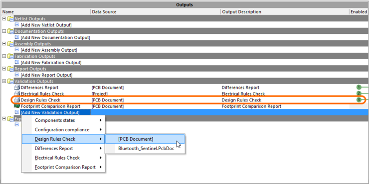 Add a DRC validation report to an Output Job file.