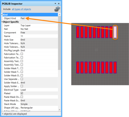 Only highlighted objects are selectable, and information is instantly available via the PCB Inspector panel.
