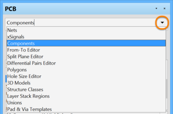 Select Components from the dropdown menu.