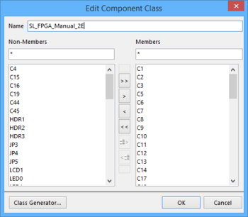 The associated editing dialog for a Component Class entry.