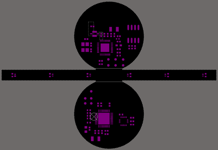 The Solder Mask layer is normally displayed as a negative