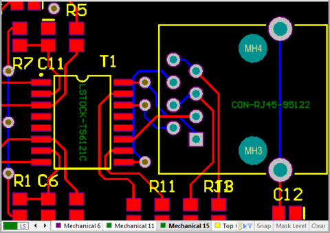 Special parameter strings converted in the board layout.