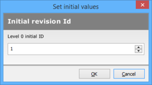 The Set initial values dialog