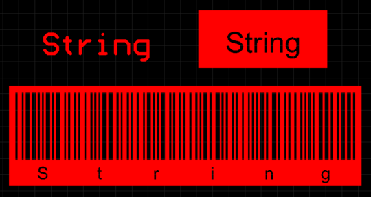 Placed String objects.