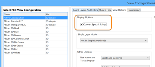 Enabling the Convert Special Strings option allows the data for most of the special strings to be viewed

in the workspace prior to output generation.