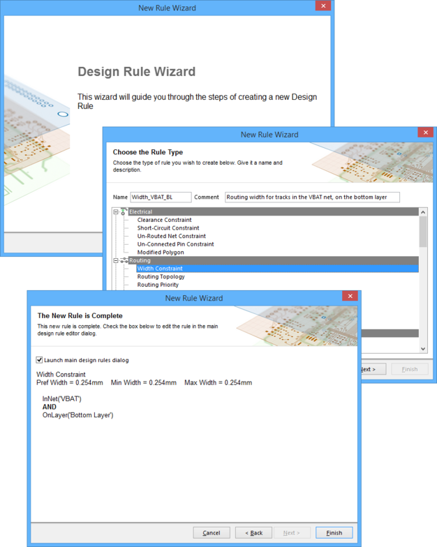 Use the Design Rule Wizard to streamline rule creation.