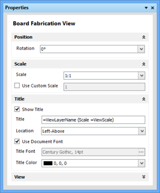 The panel automatically changes its mode and content to match the selected drawing view or object.
