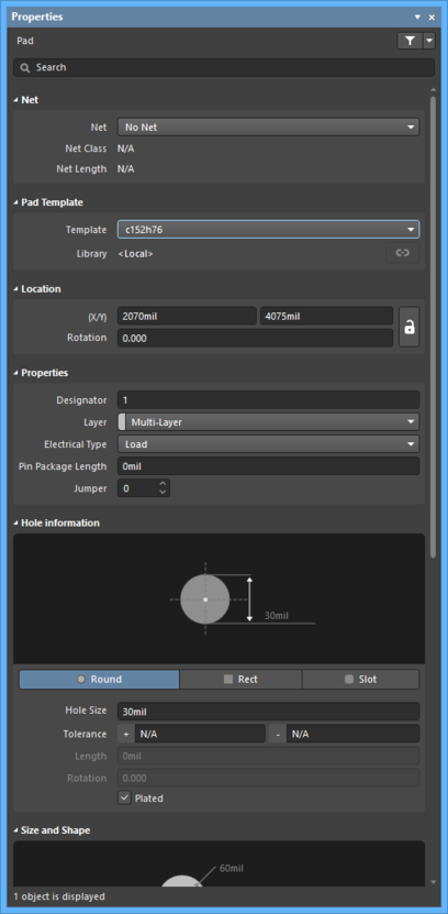 The Pad default settings in the Preferences dialog and the Pad mode of the Properties panel