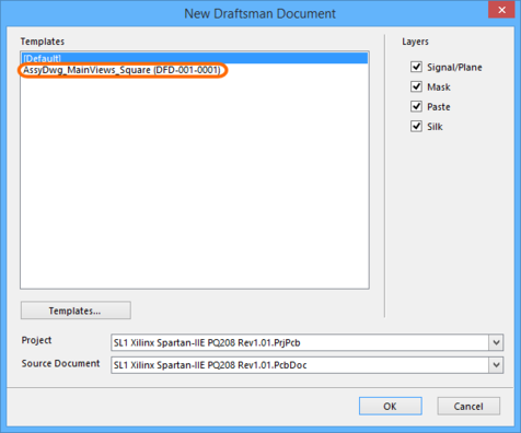 If Draftsman Document Template Items exist, then when signed into the vault they will be presented,

instead of the local templates.