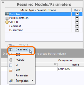 Enable the use of datasheets for components.