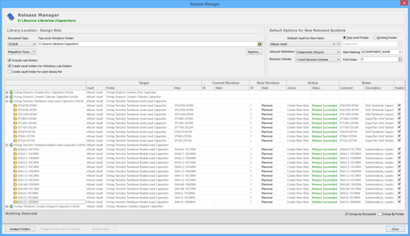Release domain models, stored in one or more source documents, using the Release Manager.