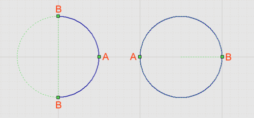 Selected Arcs (Full Circle Arc on right).