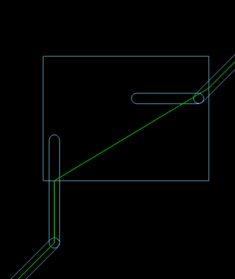 The length calculation is accurately calculated along the centerline of the shortest path, as shown in these 2 images.