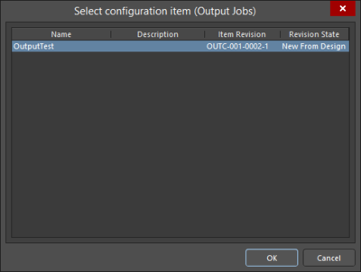 Two variations of the Select configuration item dialog