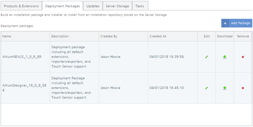 The Deployment Packages tab of the NIS interface - command central for fashioning deployment packages that can then be downloaded and used within your organization.