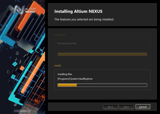 After the download is complete, the software is then installed.