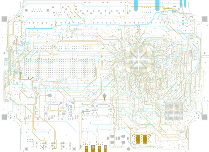 2 of the internal layers of a board that has been topologically autorouted.