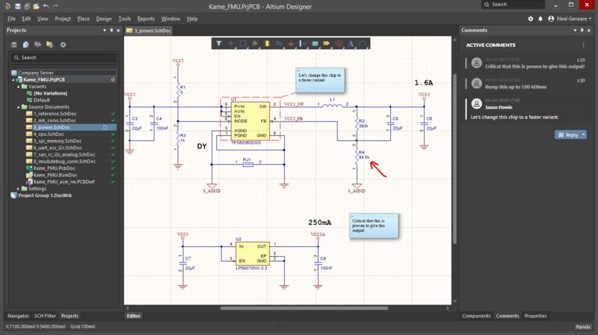 Any comments made through the Web Review interface will appear directly in Altium Designer.