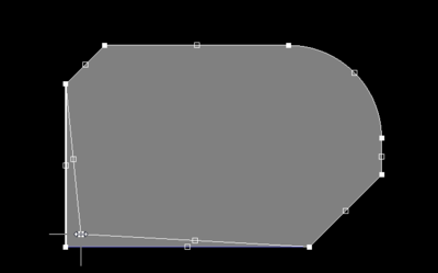 На первом изображении показан курсор, наведенный на угловую вершину. На втором изображении показана вершина при перемещении в режиме Moving Vertex (Перемещение вершины)