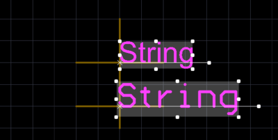 Strings selected in Altium Designer 19; note the location of the origin.