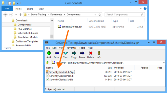 Resulting Zip archive with the source for the downloaded components.