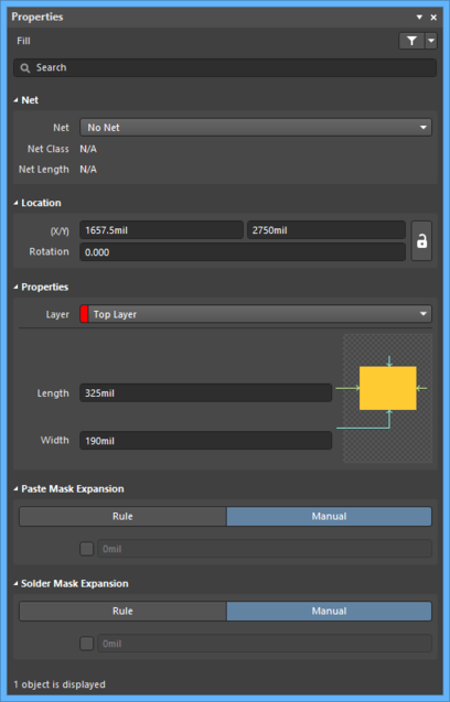 The Fill default settings in the Preferences dialog and the Fill mode of the Properties panel