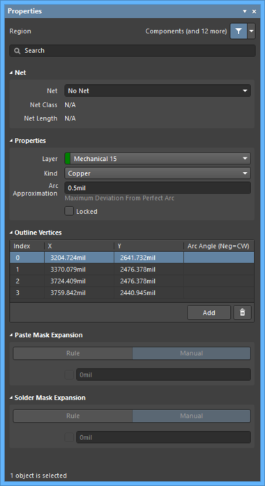 The Region default settings in the Preferences dialog and the Region mode of the Properties panel