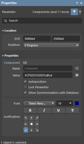All attributes of a parameter object are accessible though the Parameter dialog and the Parameter mode of the Properties panel.
