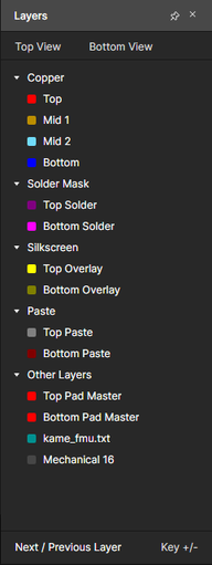 Layers pane – command central for controlling layer visibility.