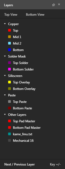 Layers pane – command central for controlling layer visibility.