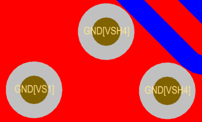 У переходных отверстий, которые принадлежат массиву, в названии цепи есть дополнительная строка, например [VS1] для первой группы сшивающих переходных отверстий или [VSH4] для четвертой группы экранирующих переходных отверстий.