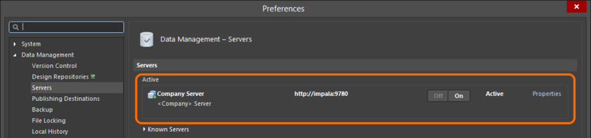 Once signed in to your NEXUS Server instance, it will become the Active Server, as can be seen here.