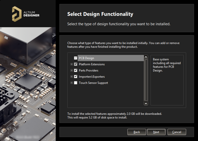 What initial functionality would you like in your installation of Altium Designer? The choice is yours!