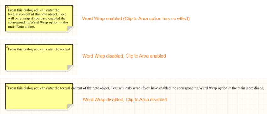 Example of word wrapping and the effect of clipping