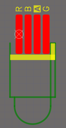 PCB footprint in 2D layout view mode