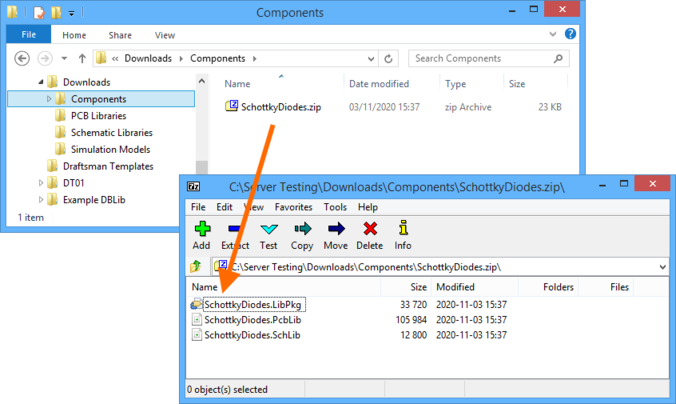 Resulting Zip archive with the source for the downloaded components.