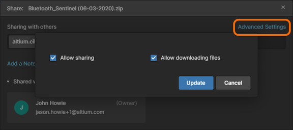 As the owner of an upload, you can control resharing and downloading of the data when shared with others.