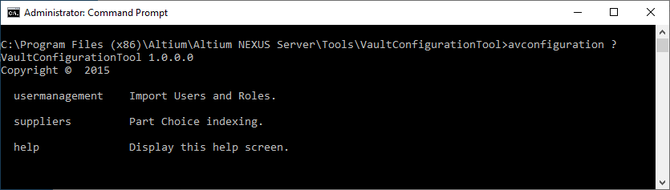 Accessing the configuration tool through a Command Prompt.