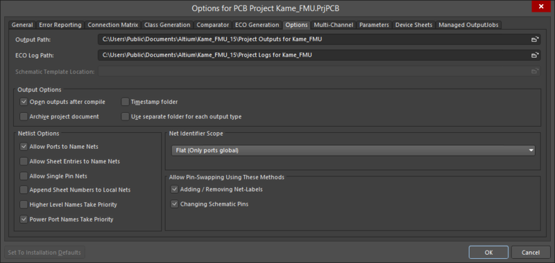 The project options are configured in the  Project Options dialog. Press F1 over any of the tabs for help.