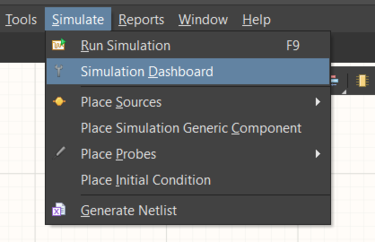 Откройте панель Simulation Dashboard, чтобы настроить и контролировать процесс моделирования.