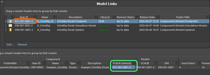 Model link and assignments are updated with the latest revision after the release process completes.