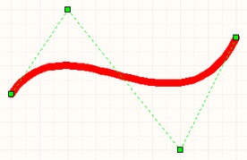 A selected Bezier curve