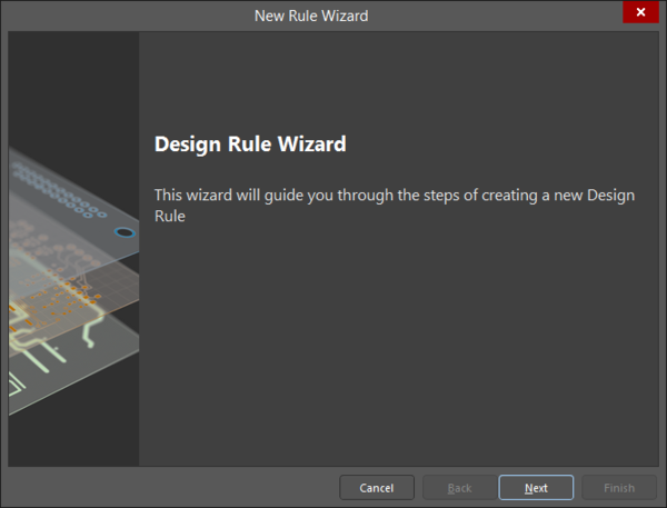 The first page of the Design Rule Wizard
