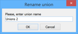 The Rename Union dialog