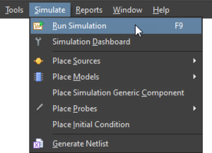 Select the Run Simulation command to run all of the analysis types.